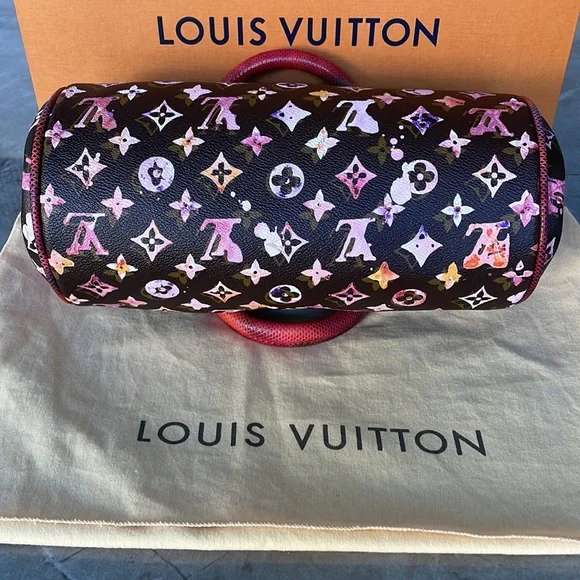 LOUIS VUITTON WATERCOLOR AQUARELLE MONOGRAM PAPILLON FRAME SNAKESKIN BAG - Picture 3 of 11